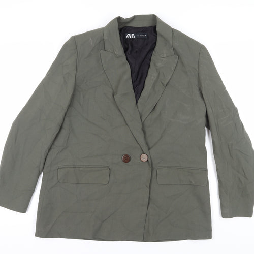 Zara Women's Green Blazer Size 14