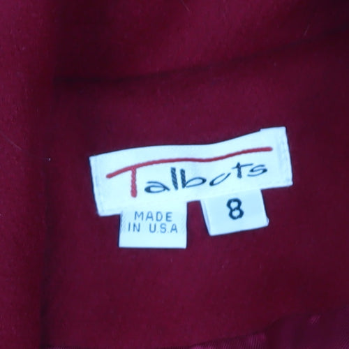 Talbots Women Red Wool Pea Coat, Size 12, Autumn/Winter