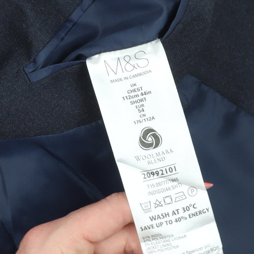 Marks and Spencer Men's Blue Blazer Regular Fit 44