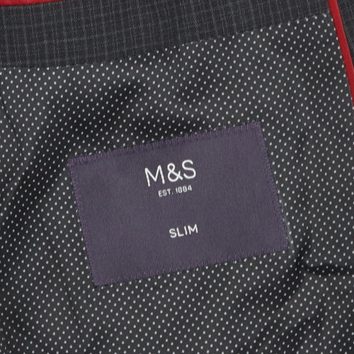 Marks and Spencer Men's Slim Fit Grey Blazer Size 38