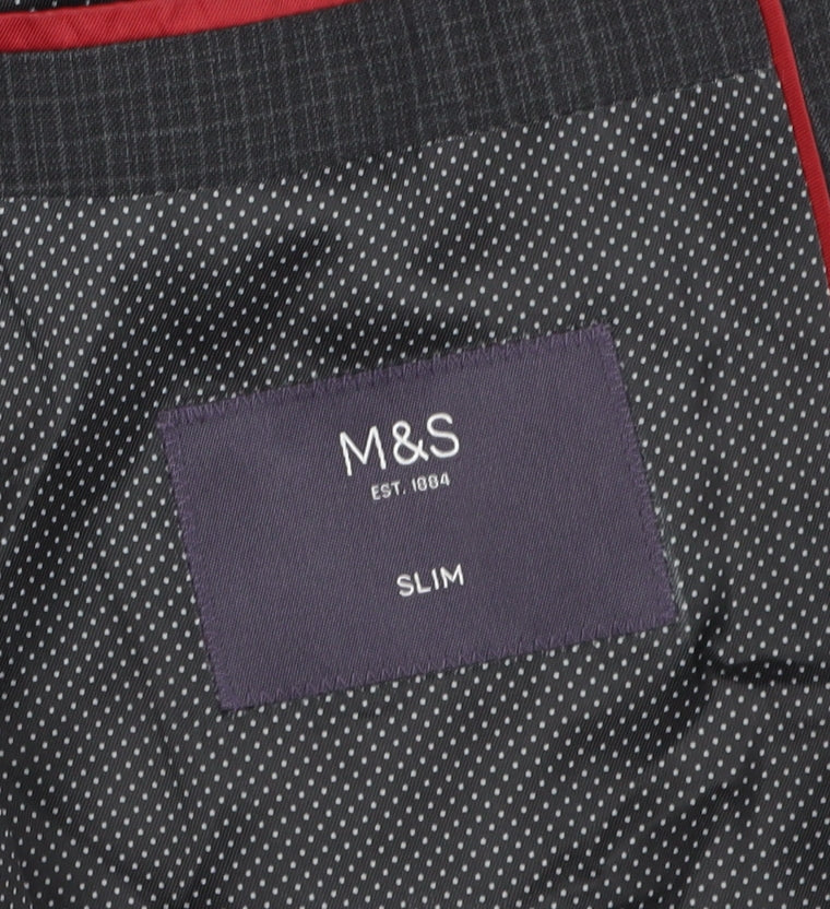 Marks and Spencer Men's Slim Fit Grey Blazer Size 38