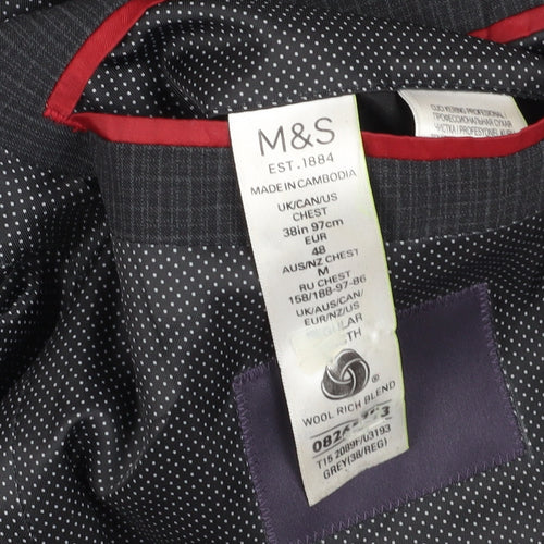 Marks and Spencer Men's Slim Fit Grey Blazer Size 38