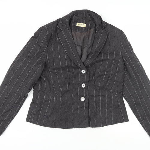 Kaliko Women's Black Pinstripe Wool Jacket Size 18