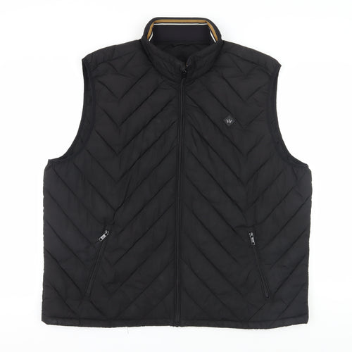 Next Men's Black 2XL Puffer Waistcoat, Casual Style