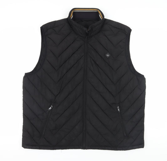 Next Men's Black 2XL Puffer Waistcoat, Casual Style