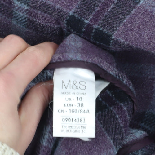 Marks and Spencer Purple Duffle Coat, Size 10, Hooded Winter Classic