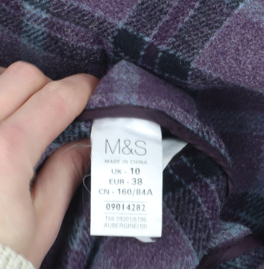 Marks and Spencer Purple Duffle Coat, Size 10, Hooded Winter Classic