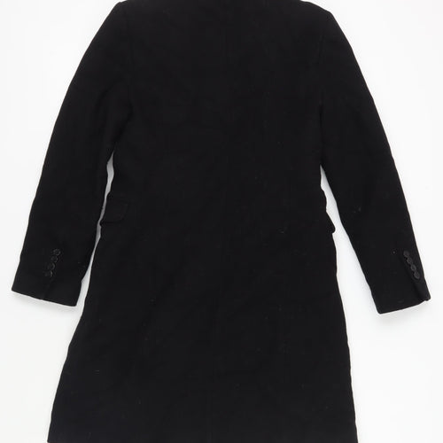 Zara Women Black Wool-Mix Long Coat Size M