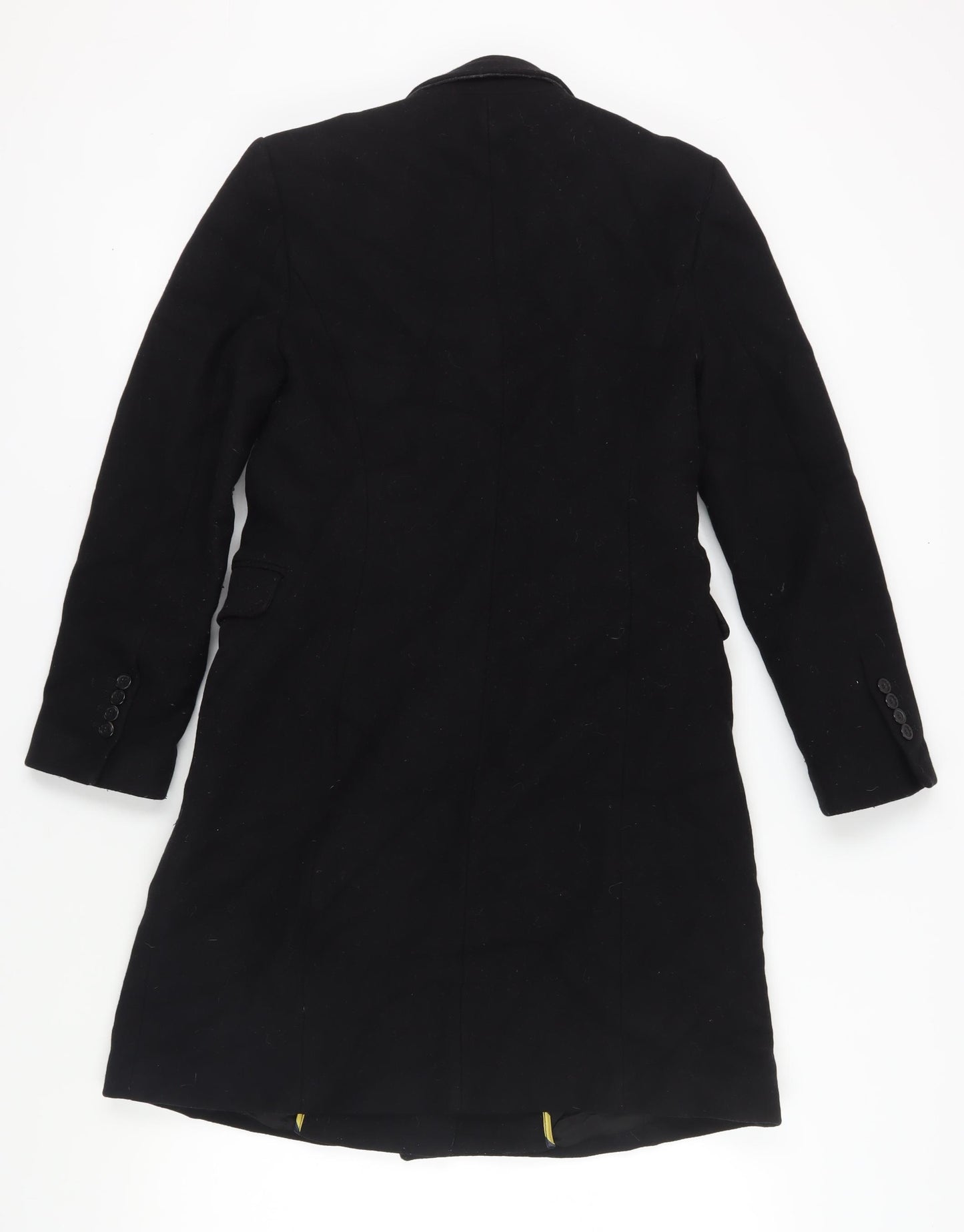 Zara Women Black Wool-Mix Long Coat Size M