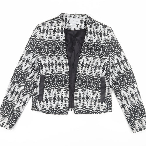 H&M Women's Black Geometric Blazer Size 12