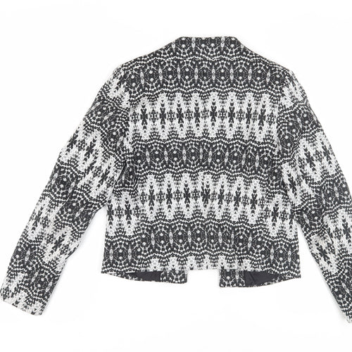 H&M Women's Black Geometric Blazer Size 12