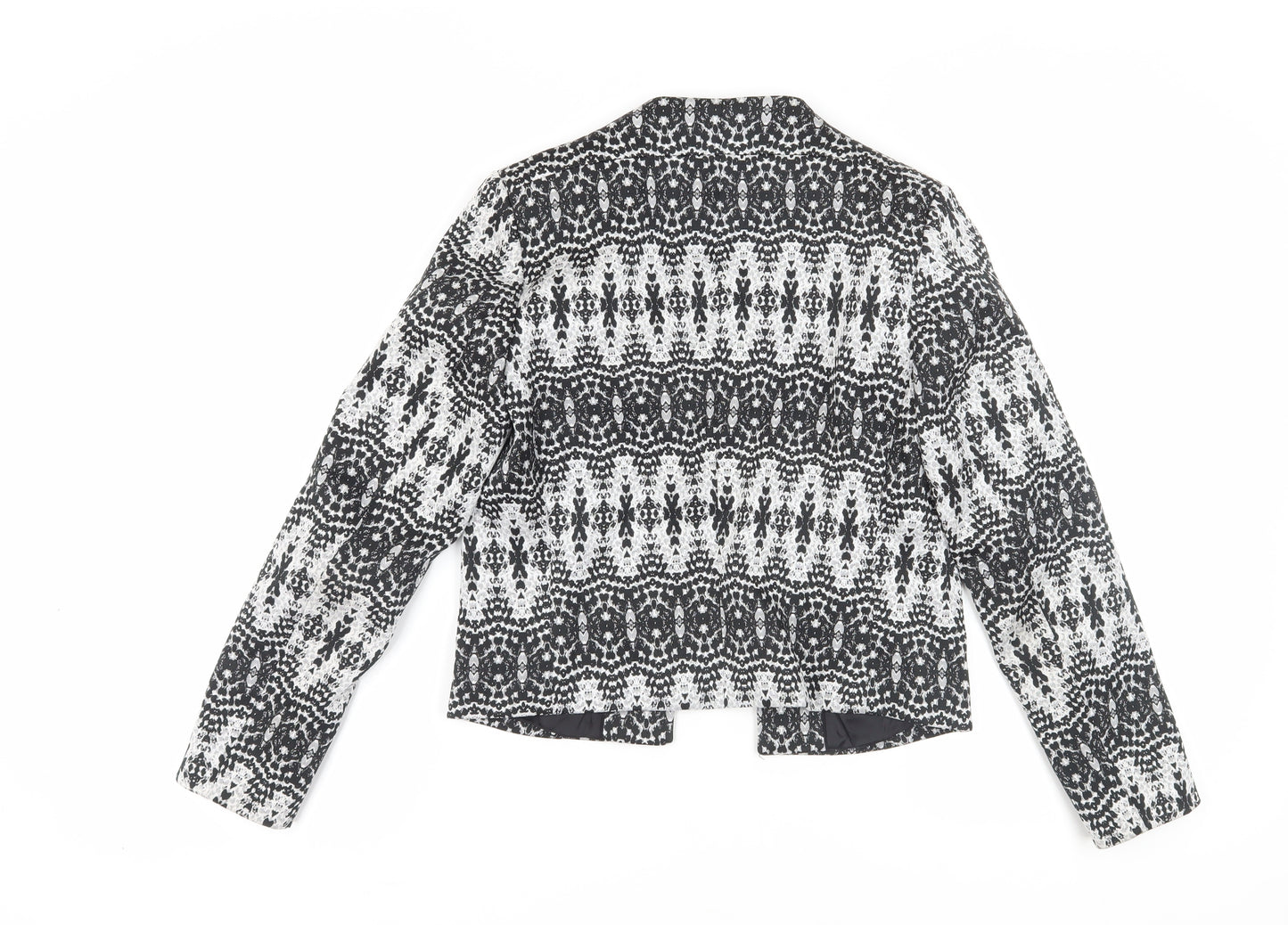 H&M Women's Black Geometric Blazer Size 12