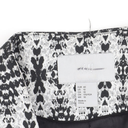 H&M Women's Black Geometric Blazer Size 12