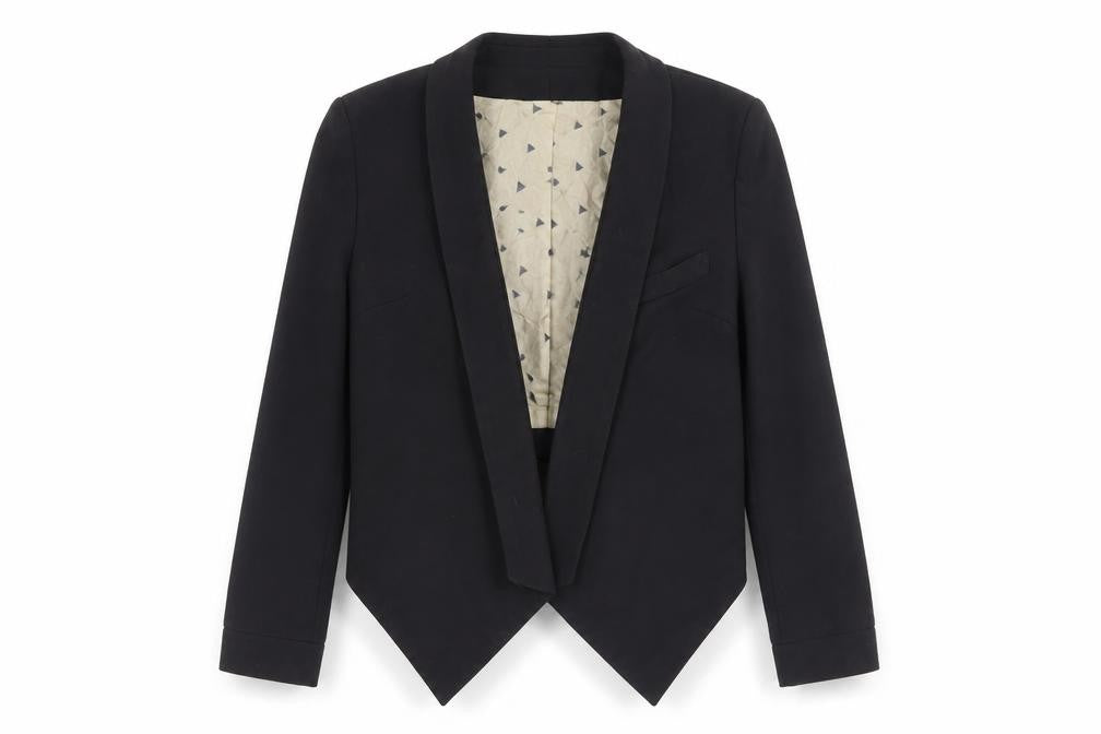 Front view of River Island Women's Black Cropped Blazer, size 6