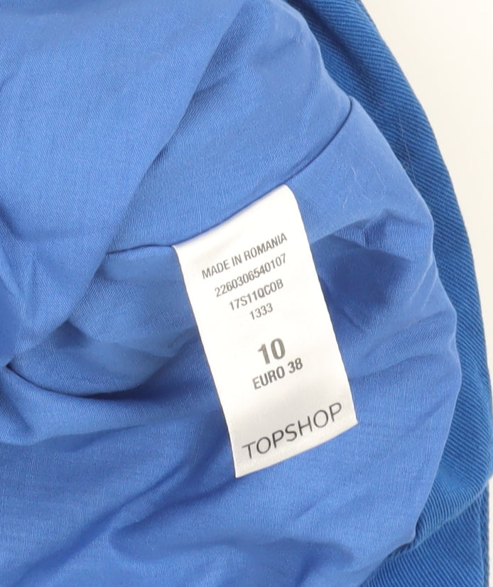 Topshop Women’s Blue Cropped Blazer - Size 10