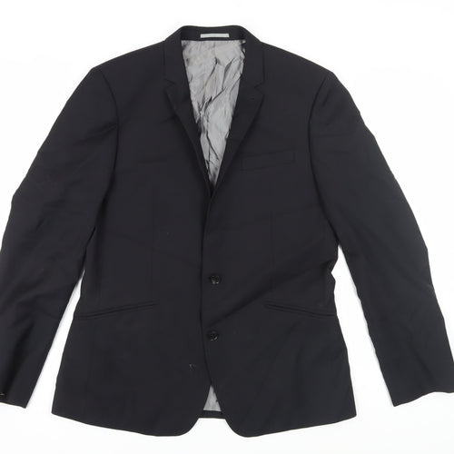 Next Men's Black Long Blazer, Size 42L, Formal Wear