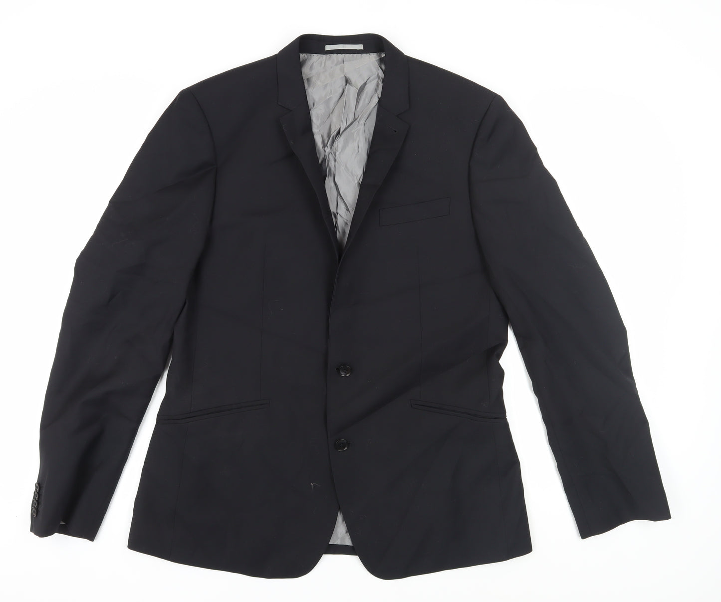 Next Men's Black Long Blazer, Size 42L, Formal Wear