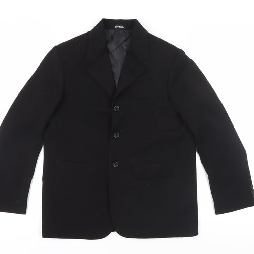 Vivaki Black Suit Jacket for Unisex Adults - Size 12