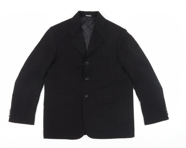 Vivaki Black Suit Jacket for Unisex Adults - Size 12