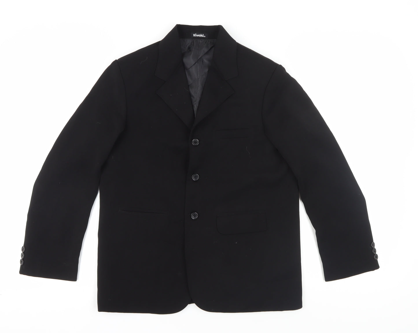 Vivaki Black Suit Jacket for Unisex Adults - Size 12