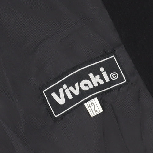 Vivaki Black Suit Jacket for Unisex Adults - Size 12