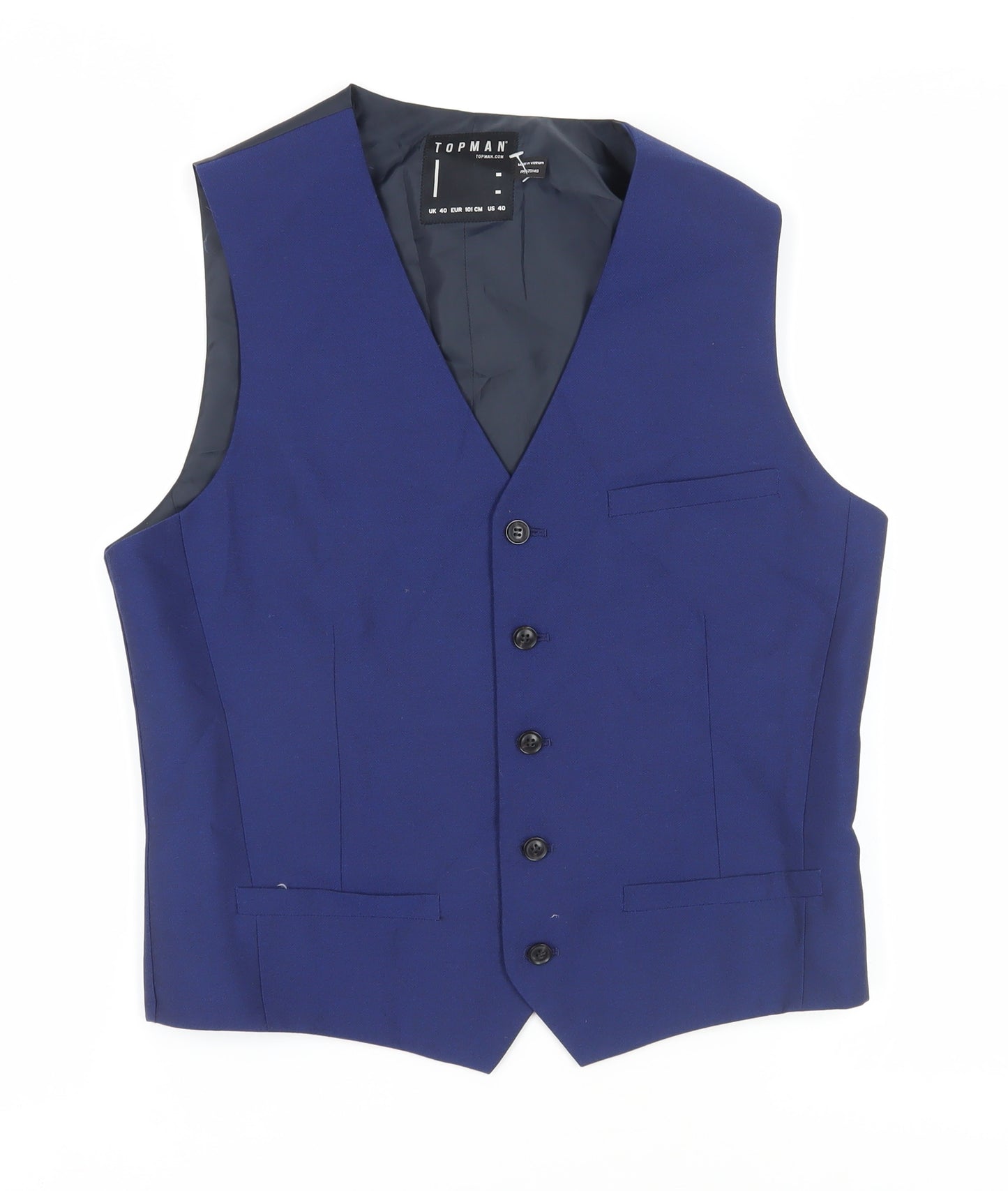 Topman Men's Blue Suit Waistcoat Size 40