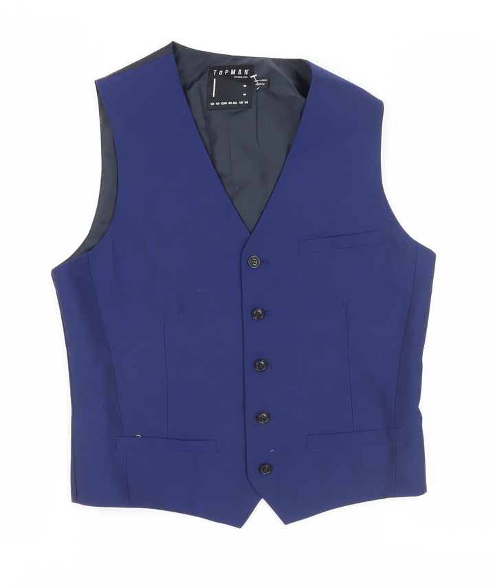 Topman Men's Blue Suit Waistcoat Size 40