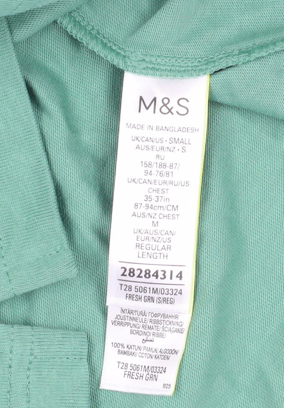 Marks and Spencer Men's Green Colourblock T-Shirt, S