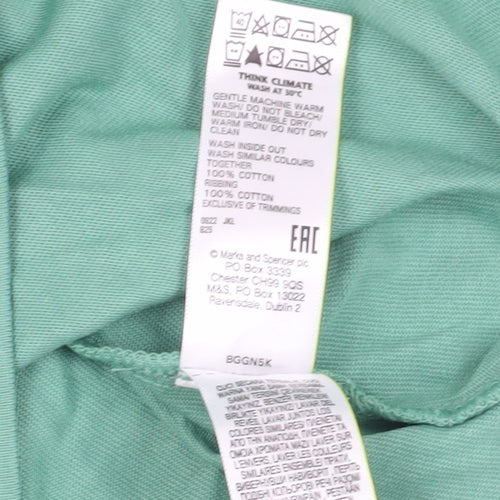 Marks and Spencer Men's Green Colourblock T-Shirt, S