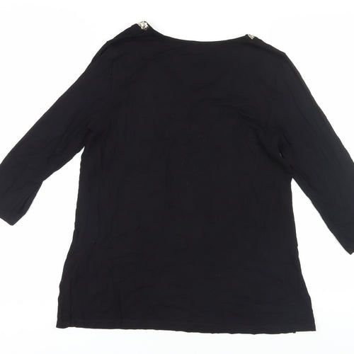 bpc selection Women's Black Tunic M with Sequin V-Neck