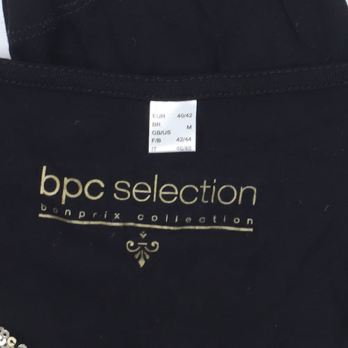 bpc selection Women's Black Tunic M with Sequin V-Neck