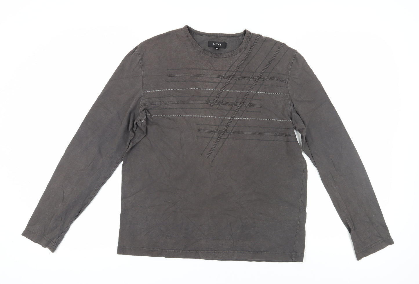 Next Men's Grey Long Sleeve T-Shirt - Medium