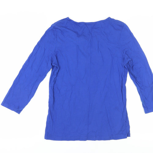 Anne Weyburn Women's Blue Blouse UK 14/16 with Bow Accent