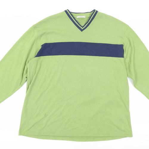 Marks and Spencer Men’s Green XL V-Neck T-Shirt