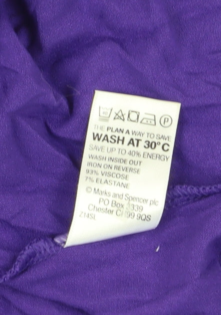 Marks and Spencer Women's Purple T-Shirt Size 14 Petites