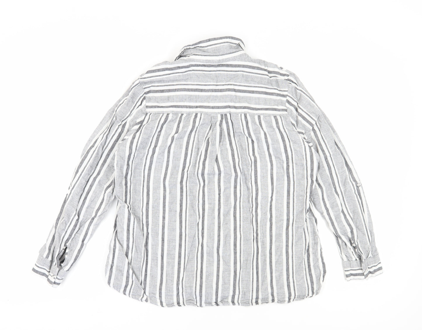 Dorothy Perkins Women's Grey Striped Button-Up Shirt