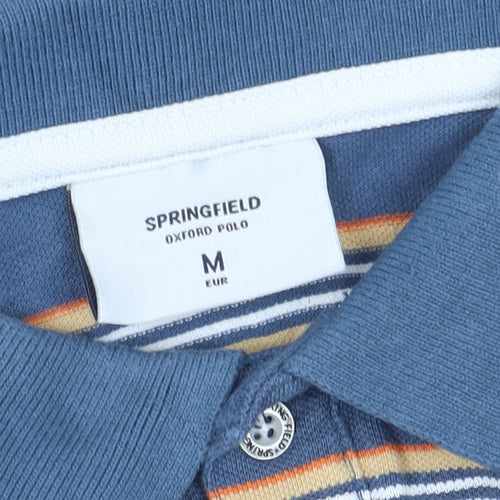 Springfield Men's Blue Striped Polo Shirt M