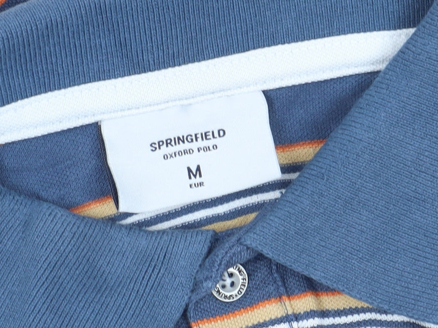 Springfield Men's Blue Striped Polo Shirt M