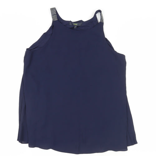 Next Women's Blue Sleeveless Studded Blouse Size 12
