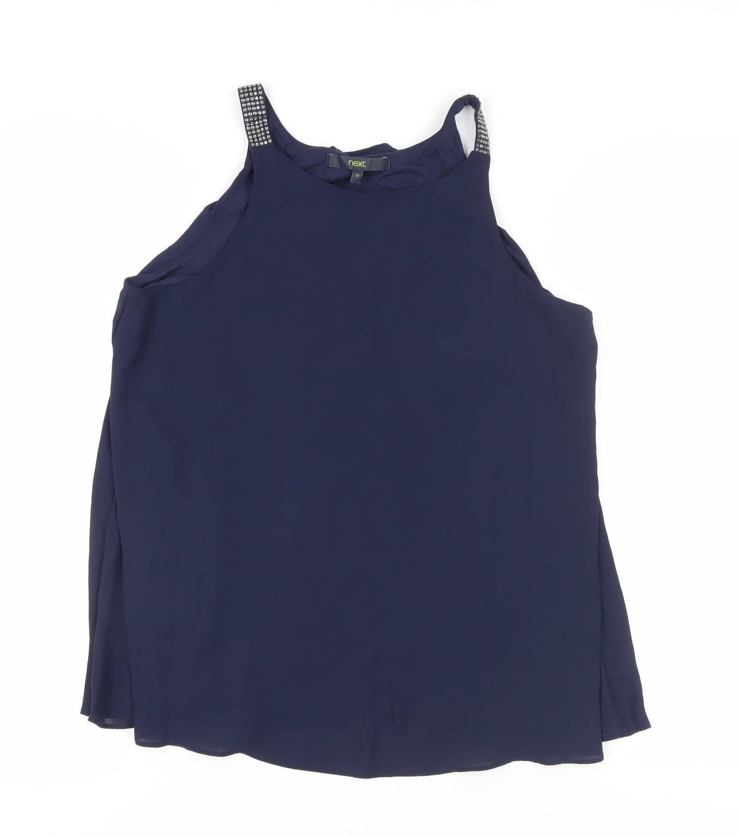 Next Women's Blue Sleeveless Studded Blouse Size 12