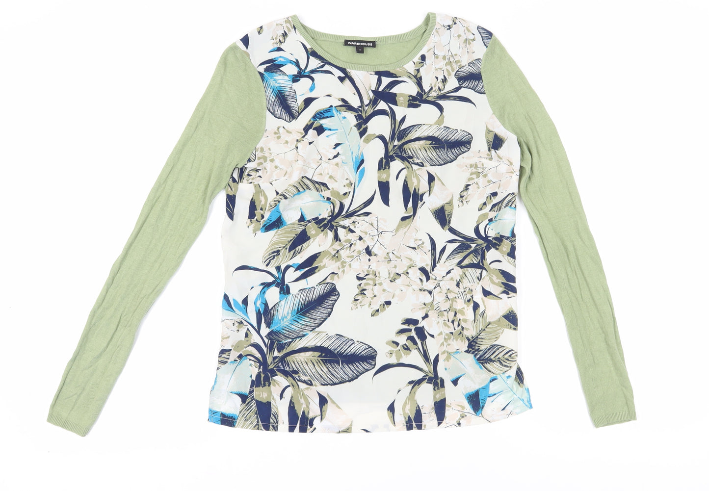 Warehouse Women's Floral Multicoloured Long Sleeve Top S