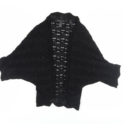Michelle Nicol Women's Black Open-Knit Shrug, Size M