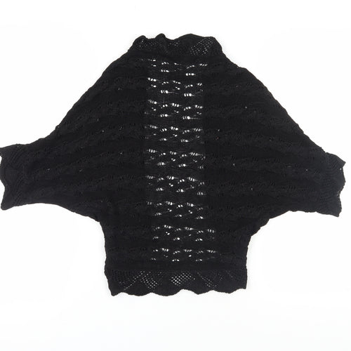 Michelle Nicol Women's Black Open-Knit Shrug, Size M
