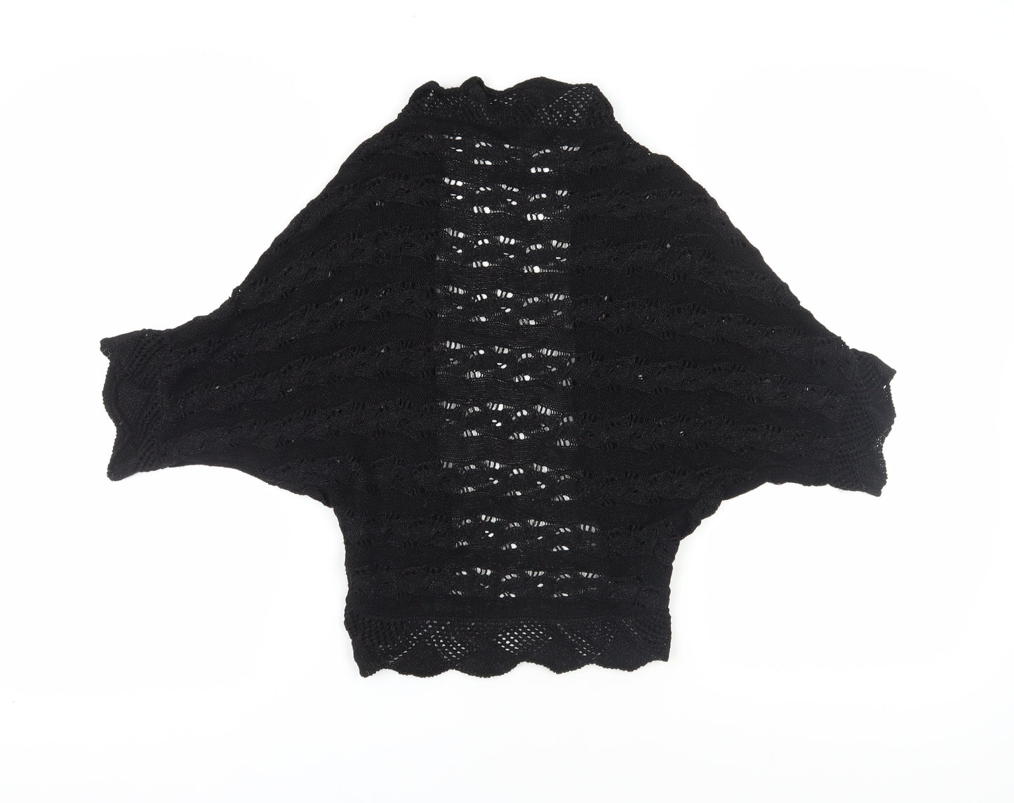 Michelle Nicol Women's Black Open-Knit Shrug, Size M