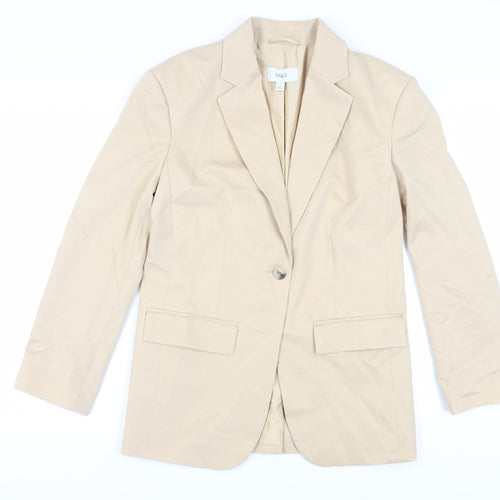 Marks and Spencer Women's Beige Blazer Jacket Size 8