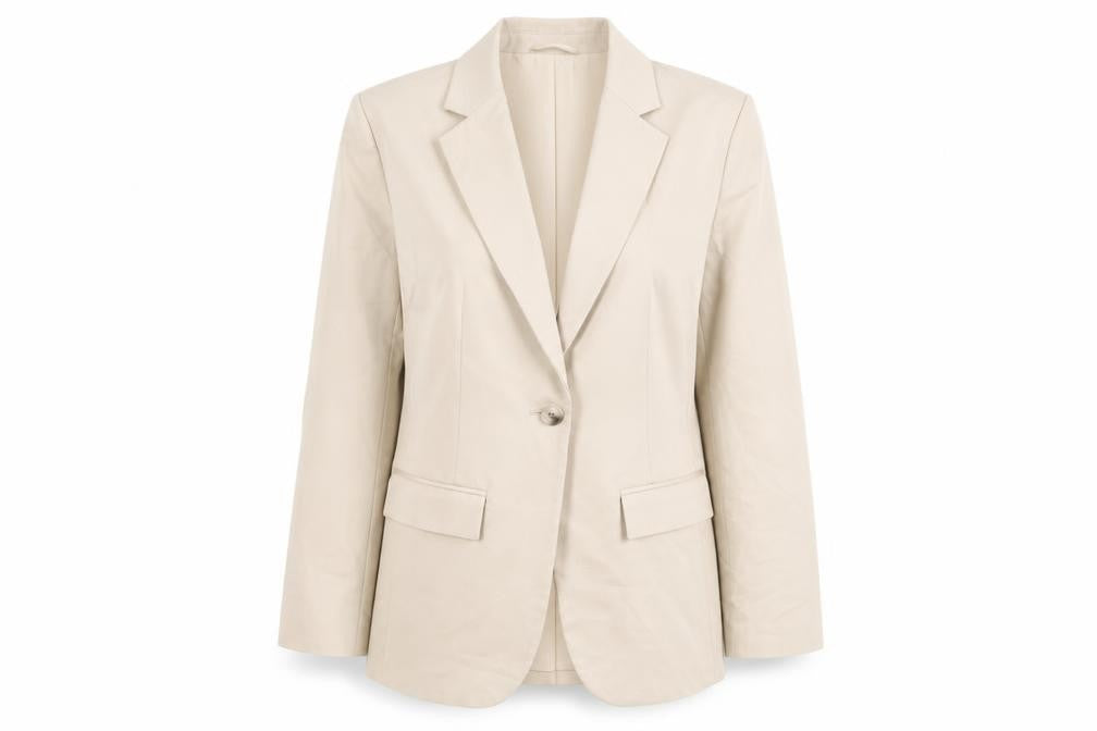 Front view of Marks & Spencer Women's Beige Blazer Jacket, size 8