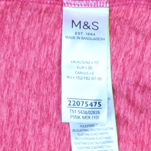 Marks and Spencer Women's Pink Full Zip Hoodie Size 10