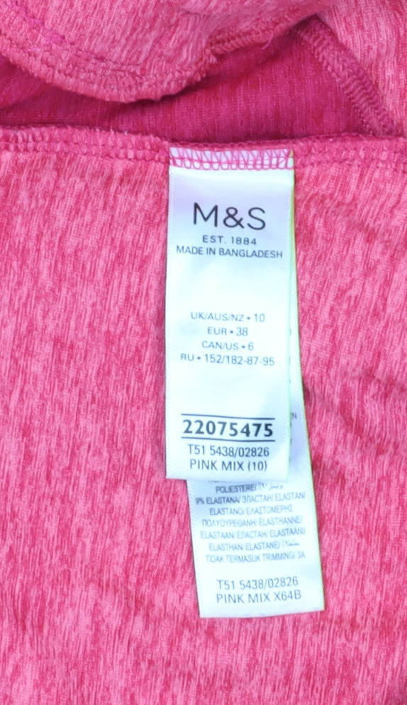 Marks and Spencer Women's Pink Full Zip Hoodie Size 10