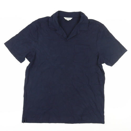 Autograph Men's Blue Cotton Polo M Short Sleeve