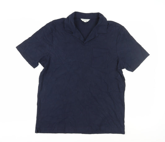 Autograph Men's Blue Cotton Polo M Short Sleeve